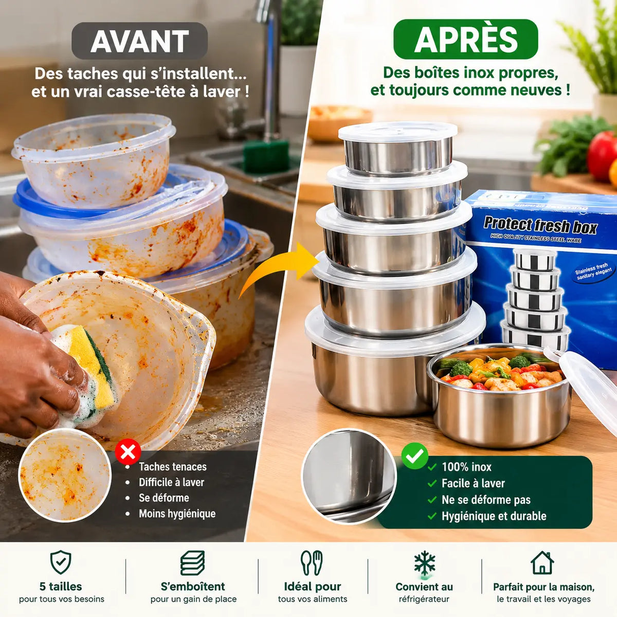 5 bols inox pour garder vos repas frais et votre cuisine rangée