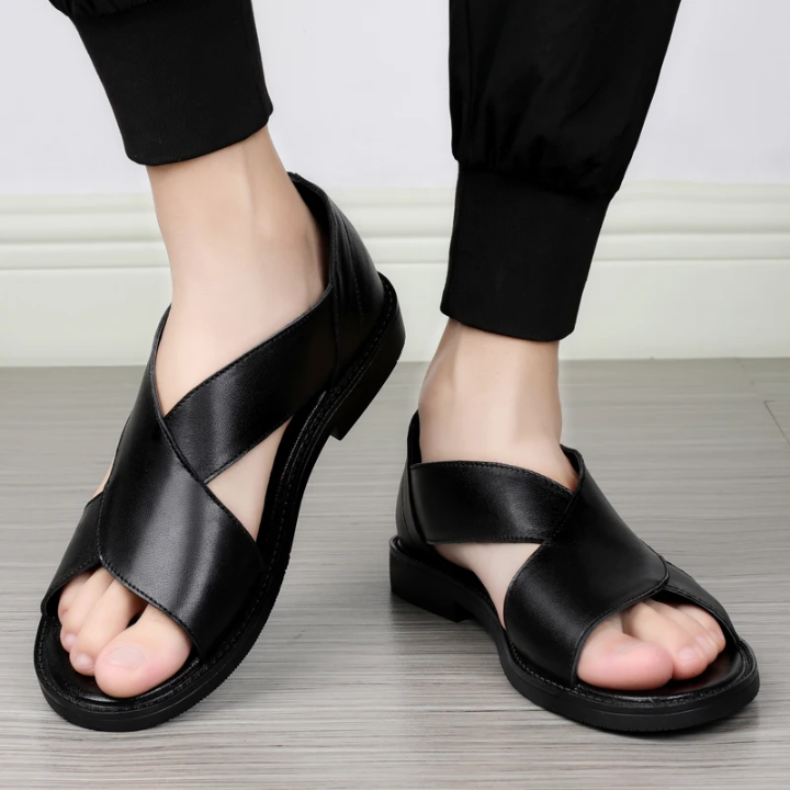 Sandales d’Été pour Homme en Cuir — Respirantes, Légères & Antidérapantes (Tailles 38 à 45)