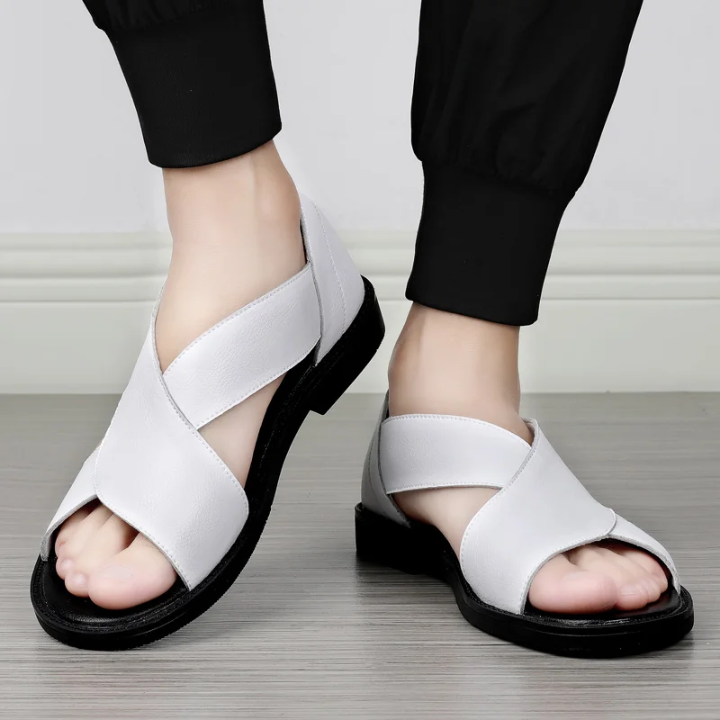 Sandales d’Été pour Homme en Cuir — Respirantes, Légères & Antidérapantes (Tailles 38 à 45)