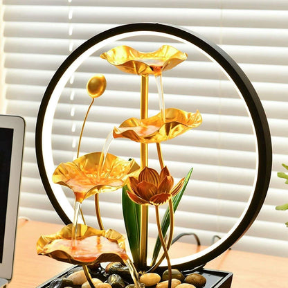 Transformez votre espace en un havre de paix avec la Fontaine Lotus LED 3 Niveaux