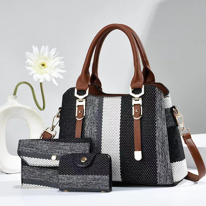 Le Trio Élégance – Ensemble Sac à Main 3 en 1 (Sac, Sacoche & Pochette)