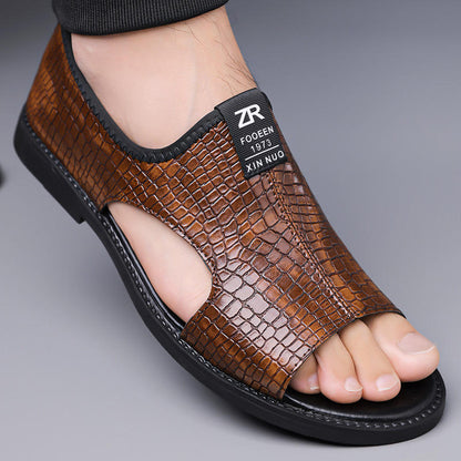 Sandale Cuir Croco ZR Homme – Style, Confort & Élégance