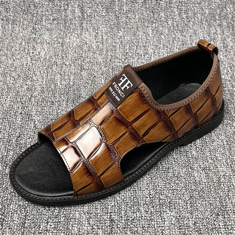 Sandale Homme FRONCI XG – Cuir Croco Premium Édition Luxe