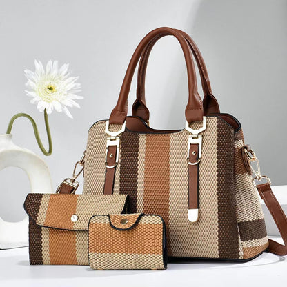 Le Trio Élégance – Ensemble Sac à Main 3 en 1 (Sac, Sacoche & Pochette)