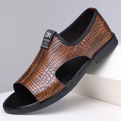 Sandale Cuir Croco ZR Homme – Style, Confort & Élégance