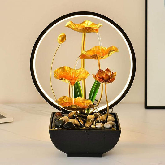 Transformez votre espace en un havre de paix avec la Fontaine Lotus LED 3 Niveaux
