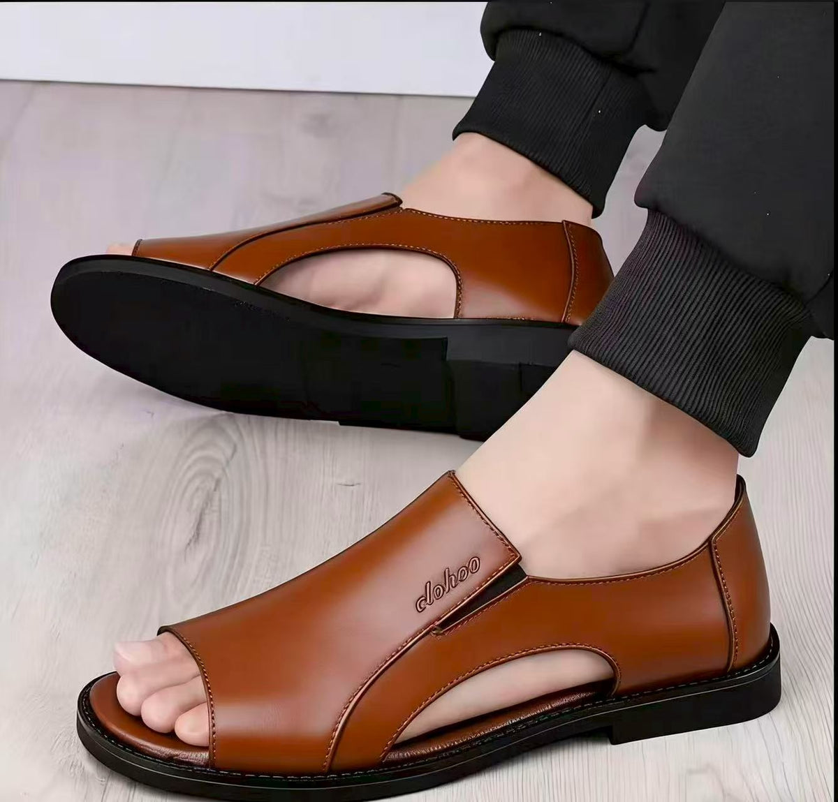 Sandale Dohoo Homme Cuir Véritable – Style Urbain, Confort Extrême